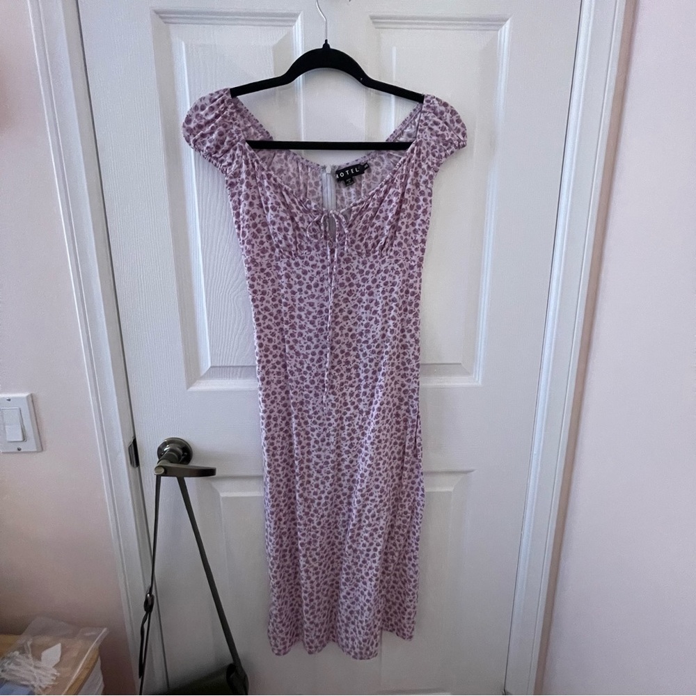 Motel Rocks Purple Floral Midi Dress